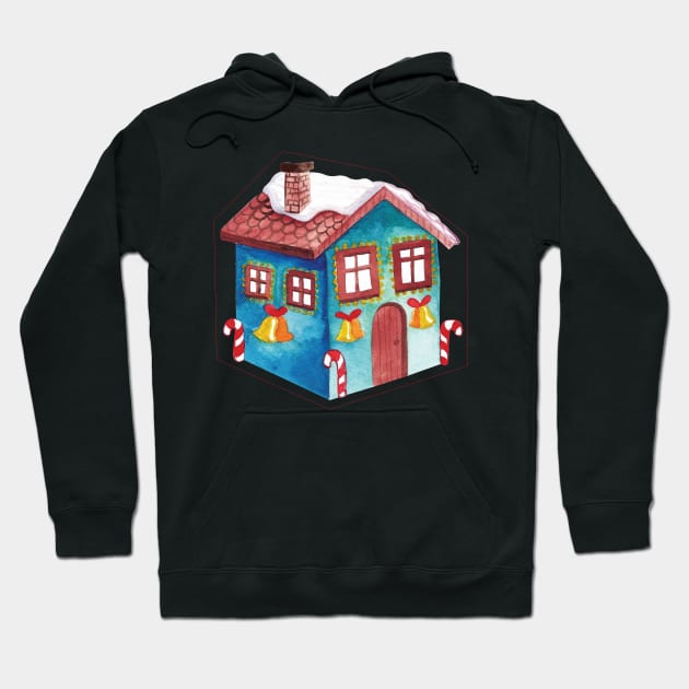 Blue House with Christmas lights Hoodie by holidaystore